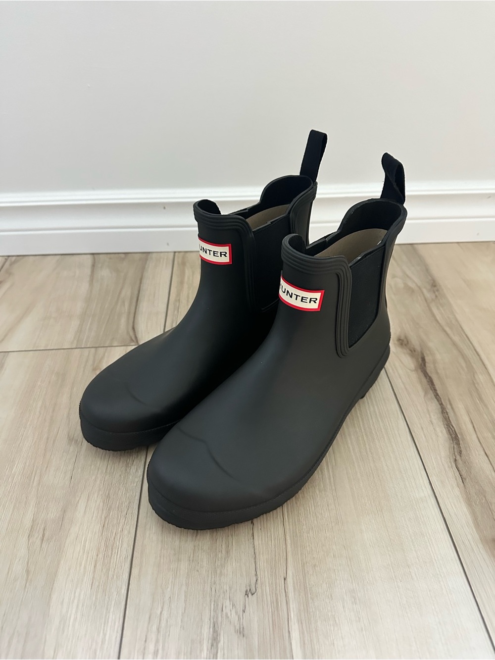 Hunter Black Chelsea Rain Ankle Boots
